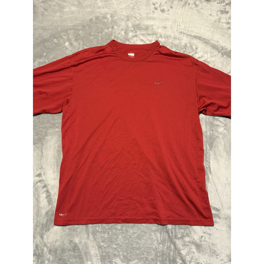 Nike Fit Vintage Y2K Active‎ Training Basic T-Shirt Mens XL Red Crew Neck Tee